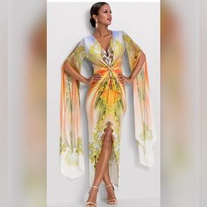 Exaggerated sleeve exotic dress, medium